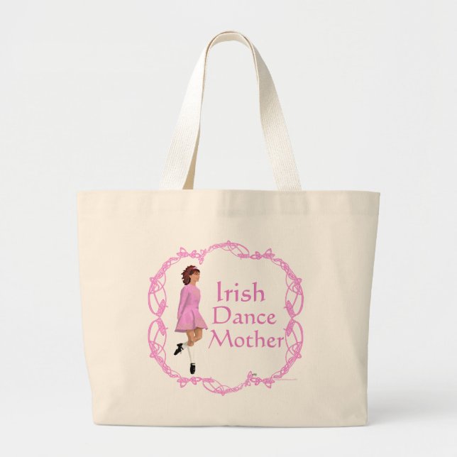 Irish Step Dance Mother - Pink Jumbo Stoffbeutel (Vorne)