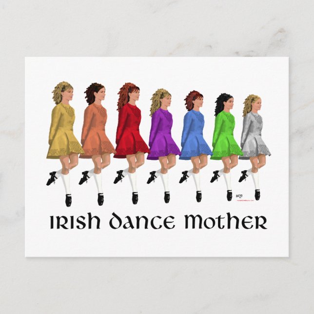 Irish Step Dance Mother - Rainbow Line Postkarte (Vorderseite)