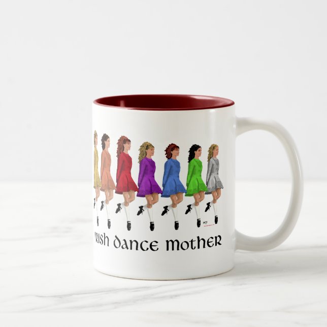 Irish Step Dance Mother - Rainbow Line Zweifarbige Tasse (Rechts)