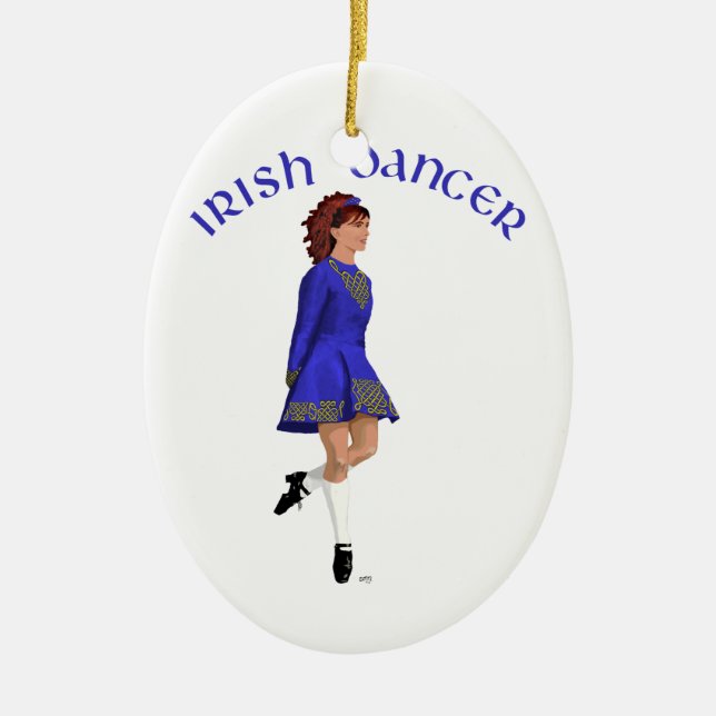 Irish Step Dancer - Blue Keramikornament (Vorne)
