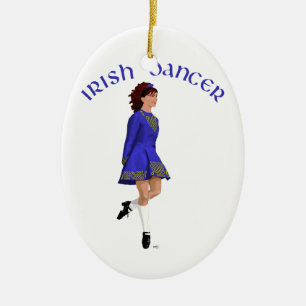 Irish Step Dancer - Blue Keramikornament