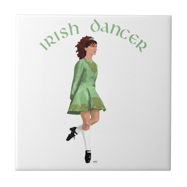 Irish Step Dancer - Green Fliese (Vorderseite)