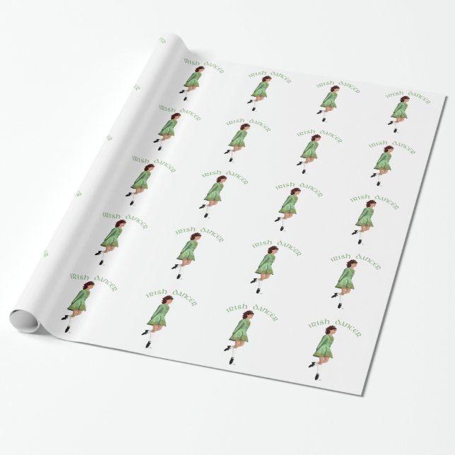 Irish Step Dancer - Green Geschenkpapier (Ungerollt)