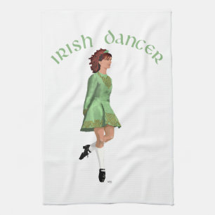 Irish Step Dancer - Green Handtuch