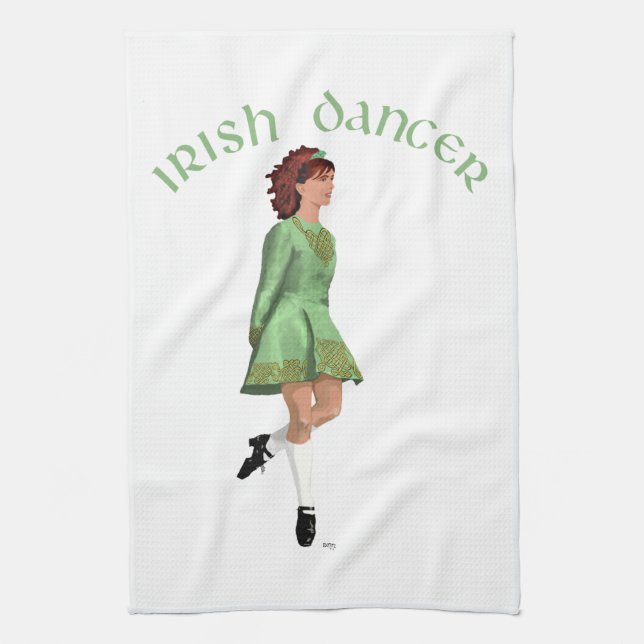 Irish Step Dancer - Green Handtuch (Vertikal)