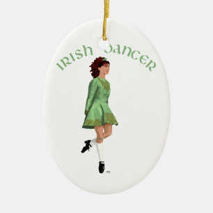 Irish Step Dancer - Green Keramikornament