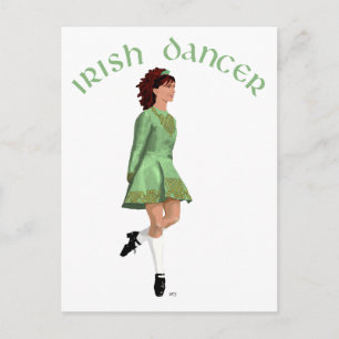 Irish Step Dancer - Green Postkarte