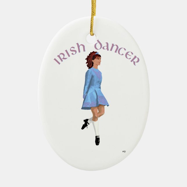Irish Step Dancer Light Blue Keramik Ornament (Vorne)