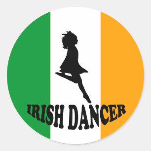 Irish Step Dancer Runder Aufkleber