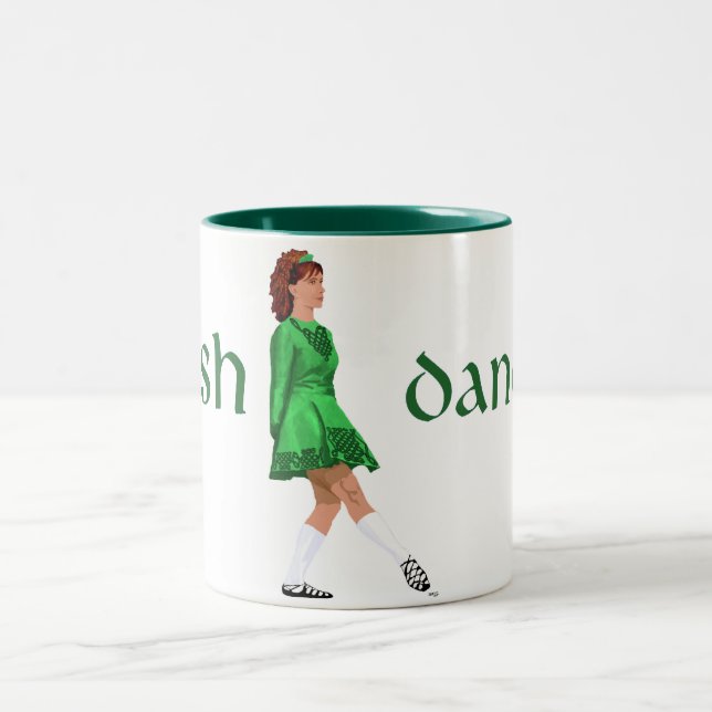 Irish Step Dancer - Soft Shoe - Green Zweifarbige Tasse (Mittel)