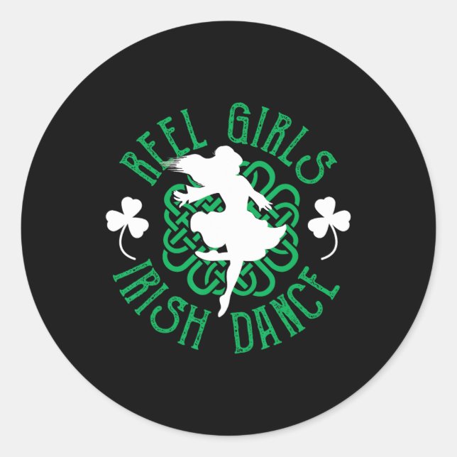 Irish Step Dancer Step Dancing Reel Girls II Runder Aufkleber (Vorderseite)
