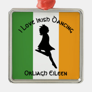 Irish Step Dancing Anpassen mit Name Ornament Aus Metall