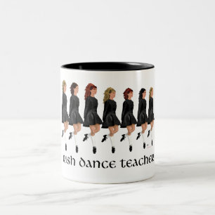 Irish Step Tance Teacher - Black Line Zweifarbige Tasse