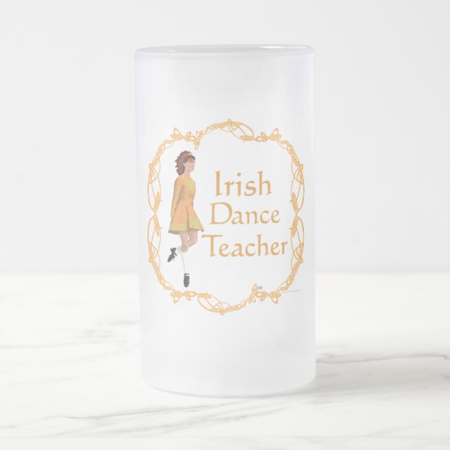 Irish Step Tance Teacher - Gold Mattglas Bierglas (Mittel)