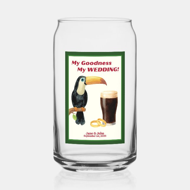 Irish Stout Bridal Shower Beer Glass Favor/Gift Dosenglas (Vorderseite)