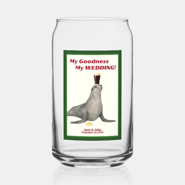 Irish Stout Bridal Shower Beer Glass Favor/Gift Dosenglas (Vorderseite)