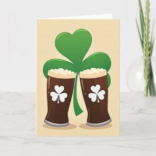 Irish Stout Shamrock Grußkarte Karte