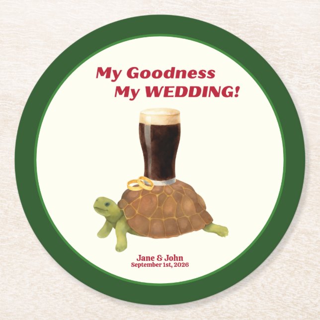 Irish Stout Wedding Favor Paper Coaster Runder Pappuntersetzer (Vorderseite)