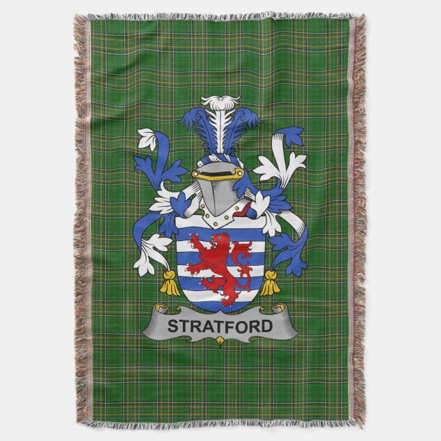 Irish Stratford Coat of Arms Familienwappen Irland Decke (Vorderseite Vertikal)