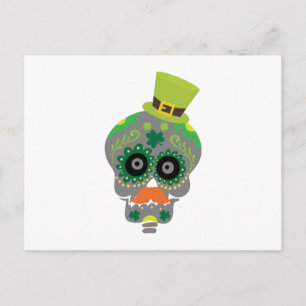 Irish Sugar Skull Funny St Patricks Day Postkarte