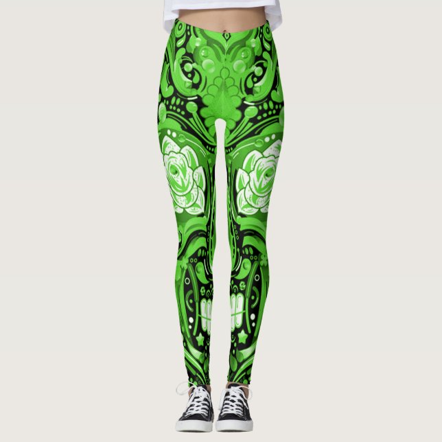 Irish Sugar Skull Leggings (Vorderseite)