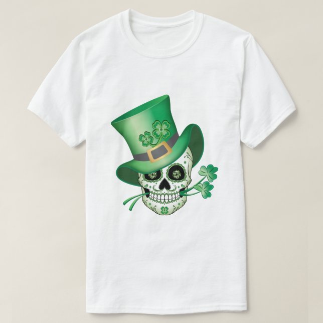 Irish Sugar Skull T-Shirt (Design vorne)