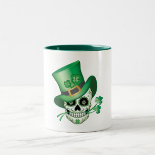 Irish Sugar Skull Zweifarbige Tasse