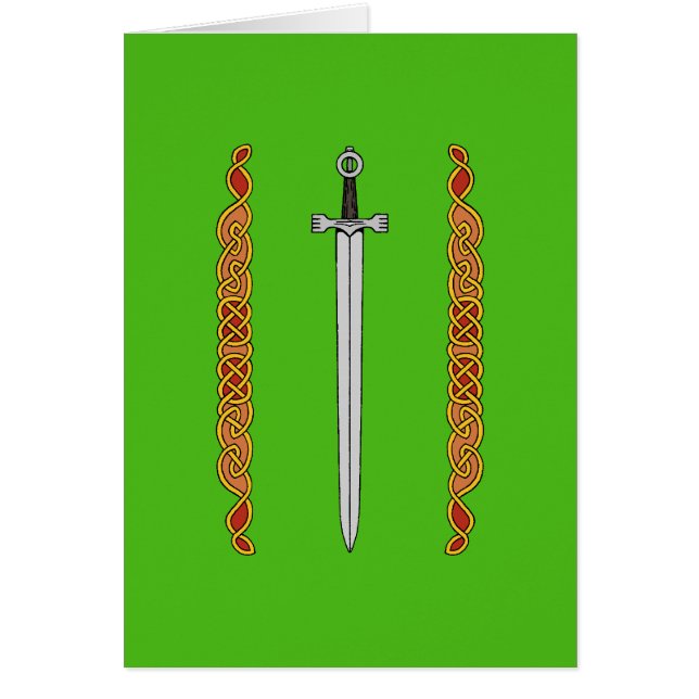 Irish Sword and Knüpfarbeit Grußkarte (Vorne)