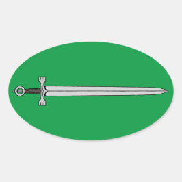 Irish Sword Ovaler Aufkleber