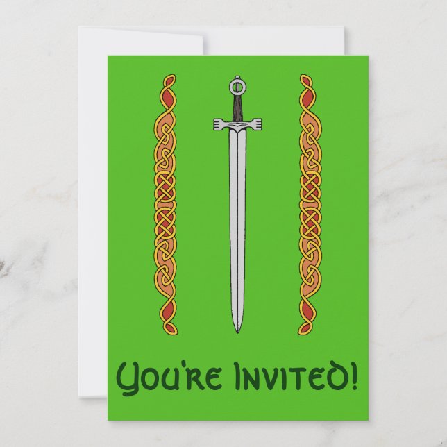 Irish Sword und Knüpfarbeit Einladung (Vorderseite)