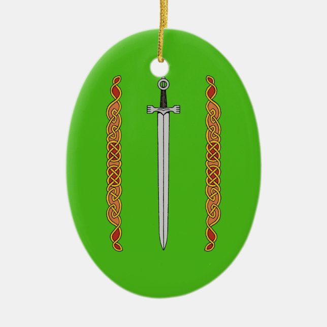 Irish Sword und Knüpfarbeit Keramik Ornament (Vorne)