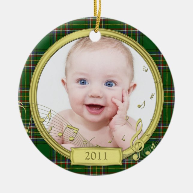 Irish Tartan Baby's First Christmas Foto Ornament (Vorne)