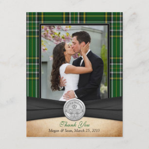 Irish Tartan Celtic Claddagh Wedding Vielen Dank Dankeskarte