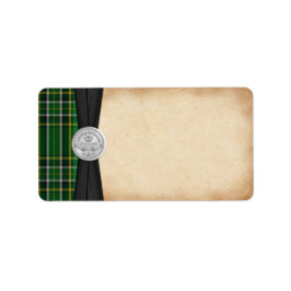 Irish Tartan Claddagh Wedding Blank Address Label Adressaufkleber