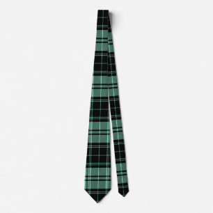 Irish Tartan Muster in Mint Green und Black Krawatte