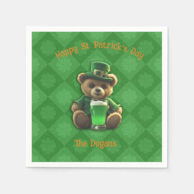 Irish Teddy Bear Serviette (Vorderseite)