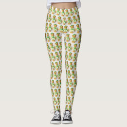 Irish Teddy Bear St. Pat'ricks Day Print Leggings