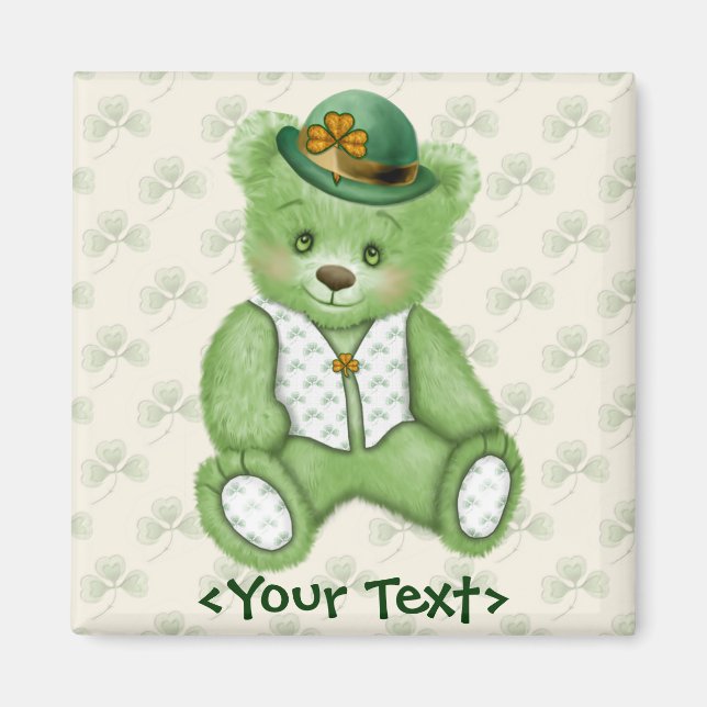 Irish Teddybear - Green Magnet (Vorne)