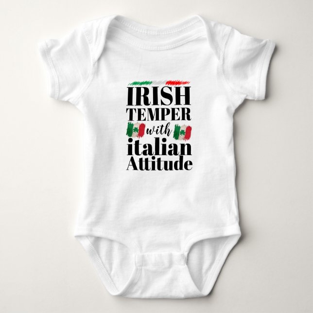 Irish Temper mit italienischer Attitude St. Patric Baby Strampler (Vorderseite)