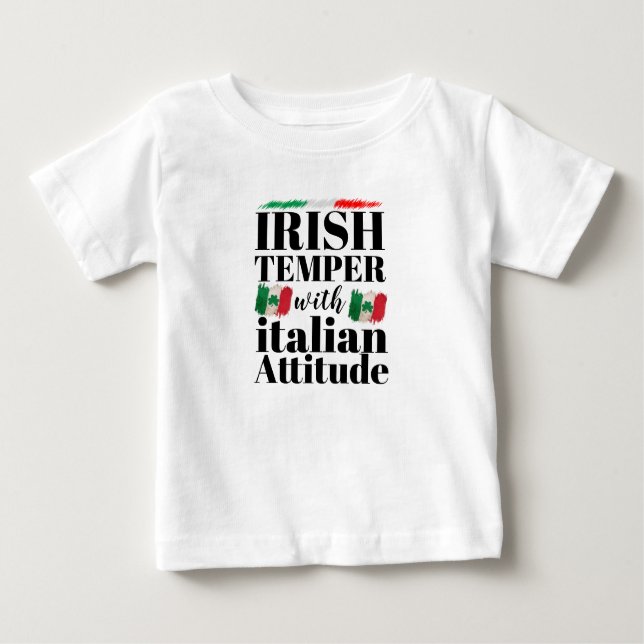 Irish Temper mit italienischer Attitude St. Patric Baby T-shirt (Vorderseite)