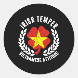 Irish Temper Vietnamesische Attitüde Flagge St. Pa Runder Aufkleber