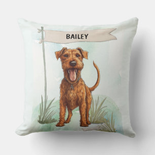 Irish-Terrier-Aquarell personalisierter Hund Kissen