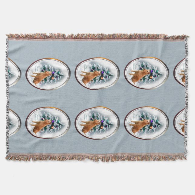 Irish Terrier Christmas Decke (Vorderseite)