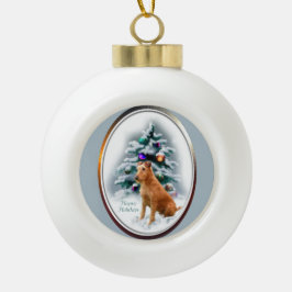 Irish Terrier Christmas Keramik Kugel-Ornament