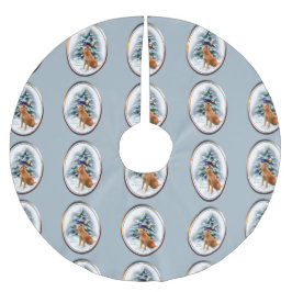 Irish Terrier Christmas Polyester Weihnachtsbaumdecke