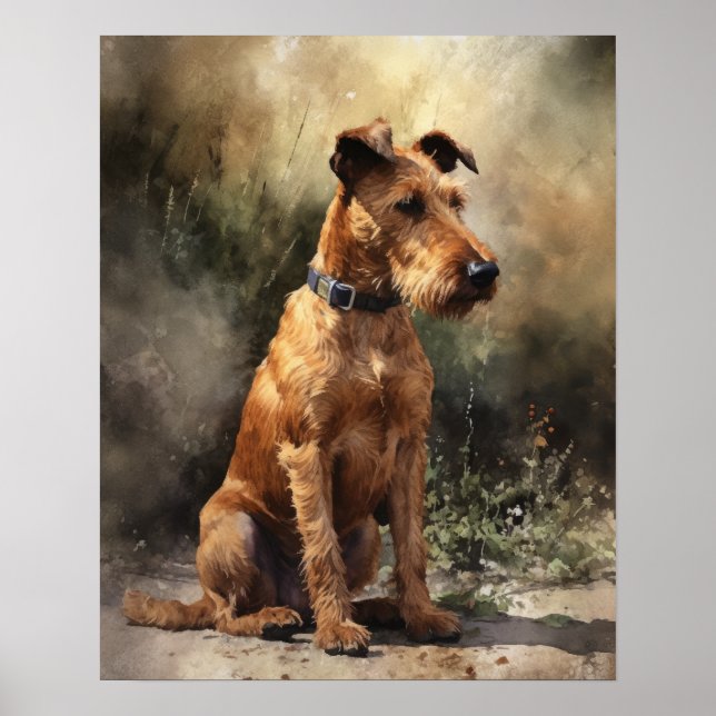 Irish Terrier Dog Art Print Poster (Vorne)