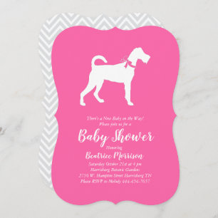 Irish Terrier Dog Baby Shower Pink Girl Einladung