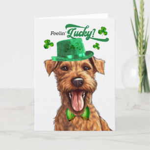 Irish Terrier Dog Feelin' Lucky St Patrick's Day Feiertagskarte