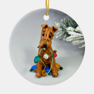 Irish Terrier Dog Keramik Ornament