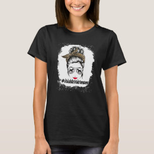 Irish Terrier Dog Mama Bleached Messy Bun Leopard  T-Shirt